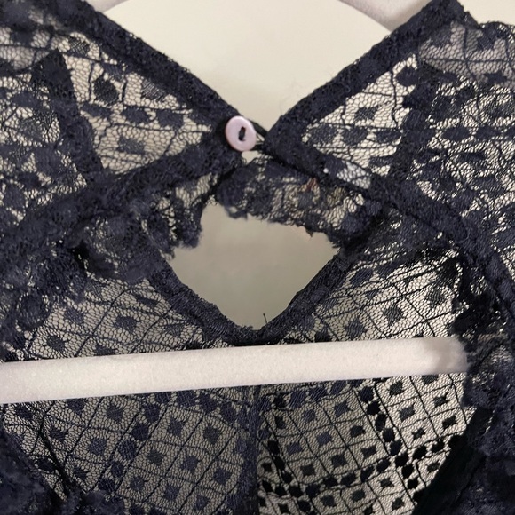 Free People Goldie Long-Sleeved Lace Bodysuit, Black, size S - Picture 11 of 14